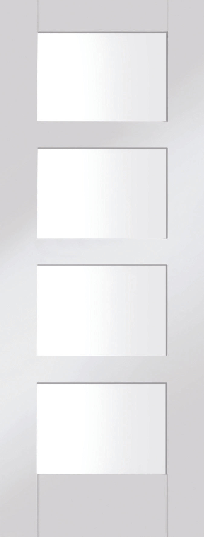 White shaker door with glass panels
