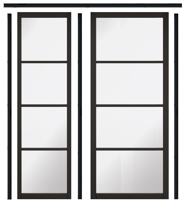 Black Soho 4L Door with Fixed Side Panel 