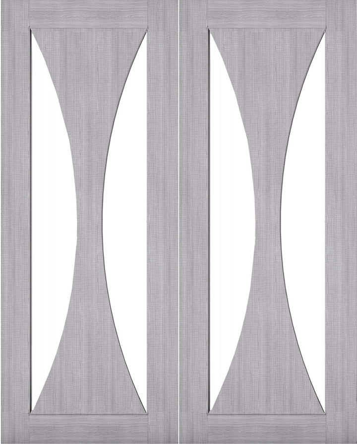 Sorrento Clear Glazed Grey Door Pair