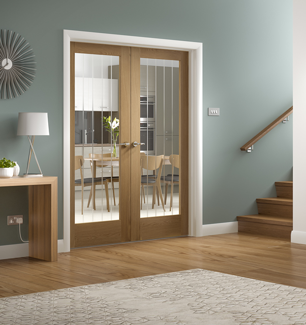 Oak Suffolk Glazed French Doors