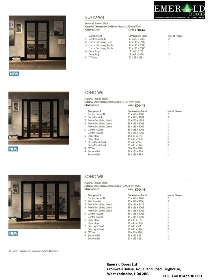 ROOM DIVIDER BLACK SOHO W8