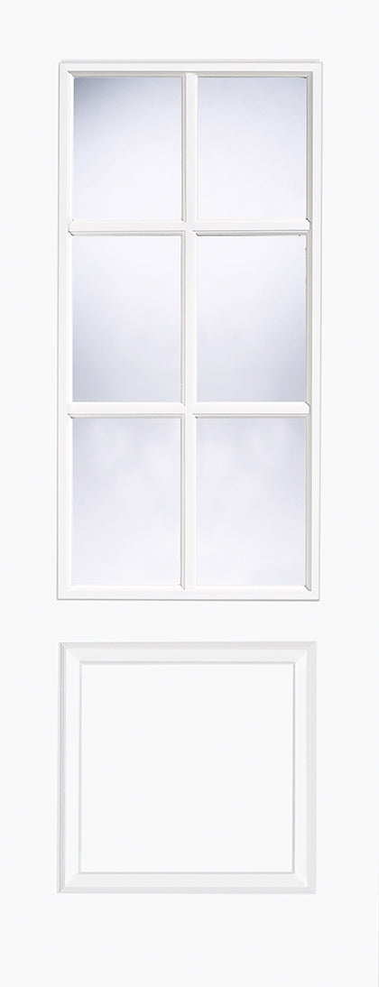 Bruges 6L Smooth White Moulded Glazed Internal Door