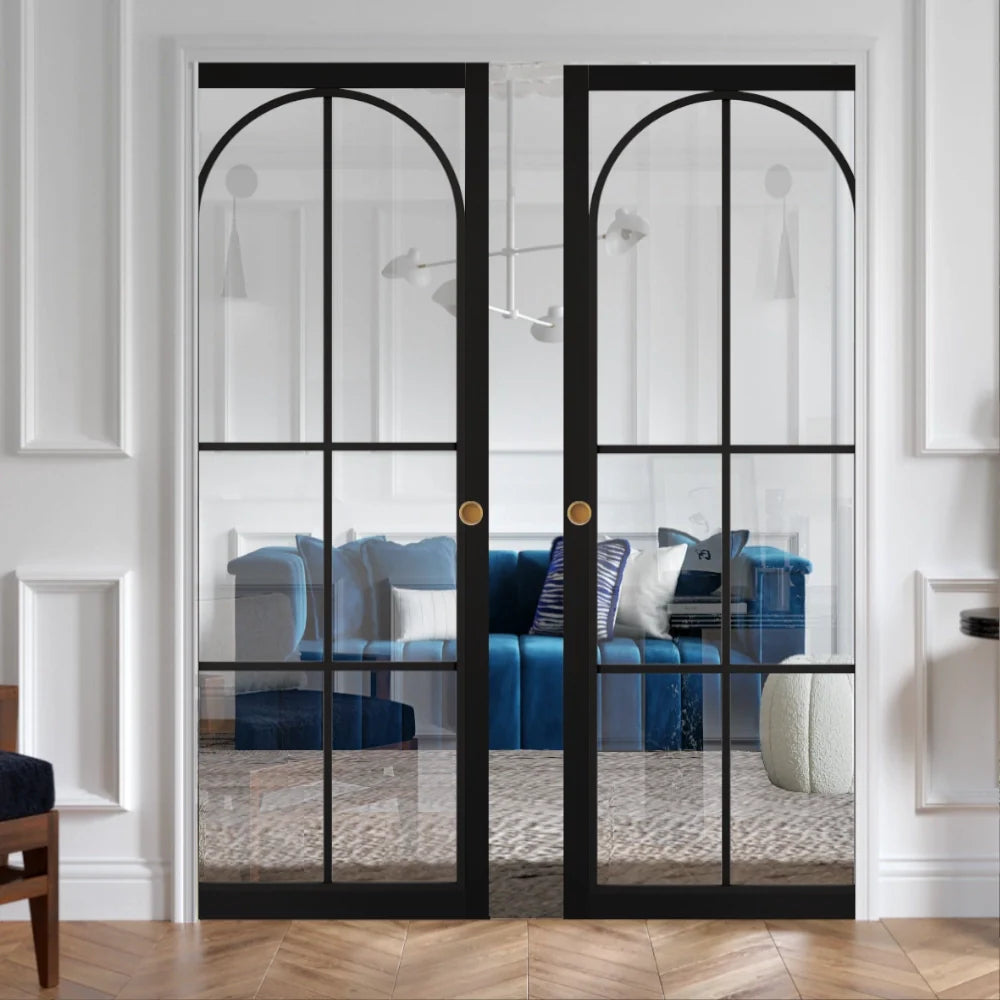 Industrial Style Double Pocket Doors