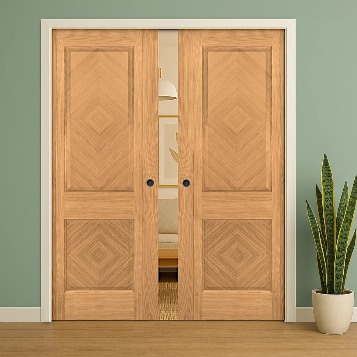 Oak Double Pocket Doors