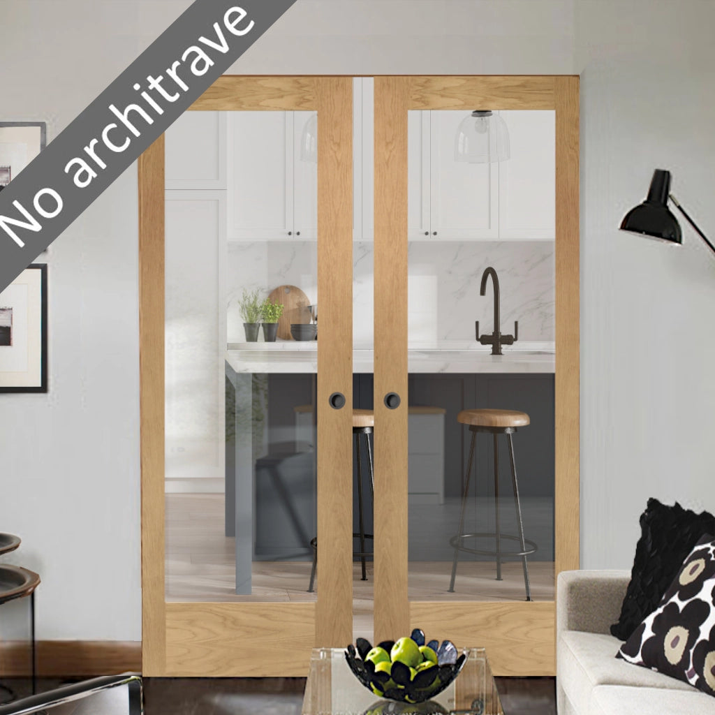 Oak Double Flush Pocket Door Sets
