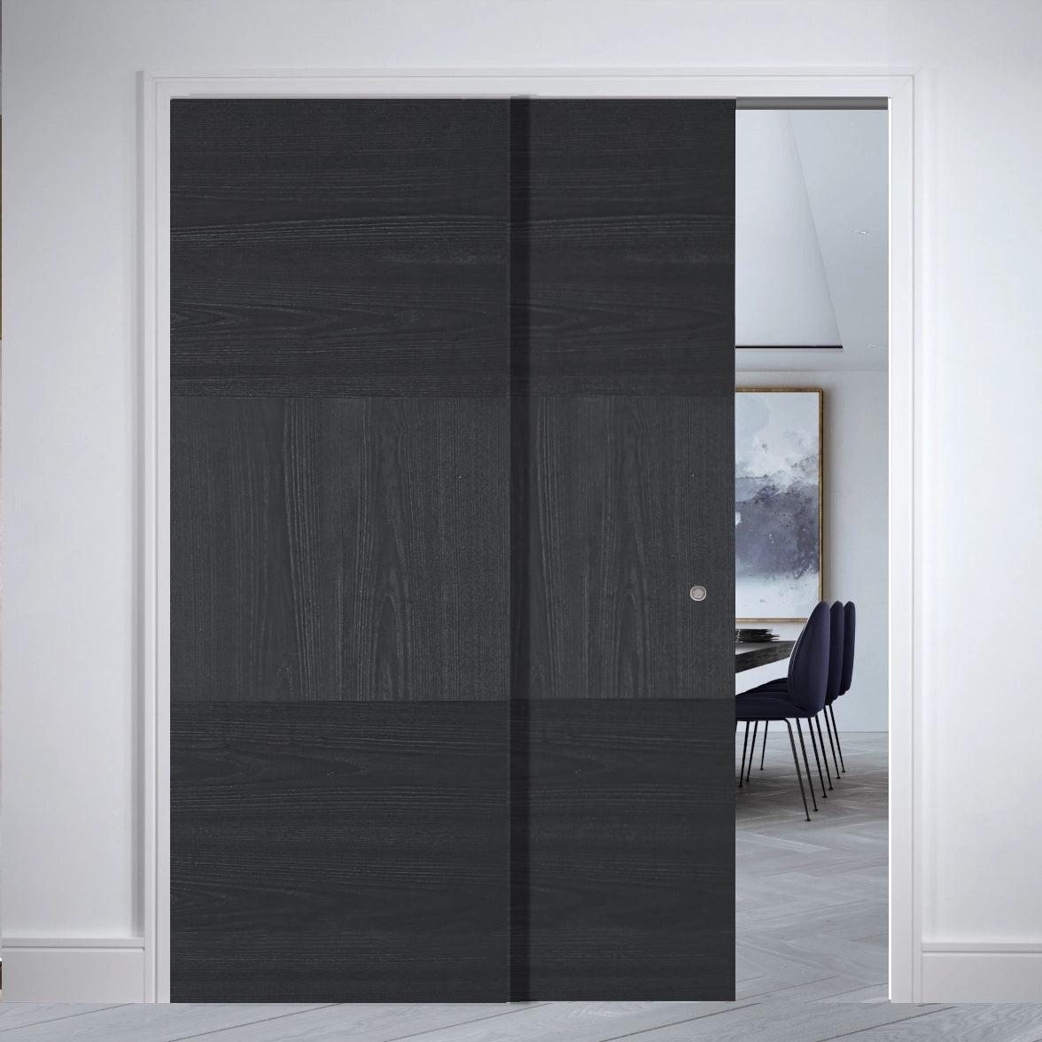 Grey Telescopic Pocket Doors