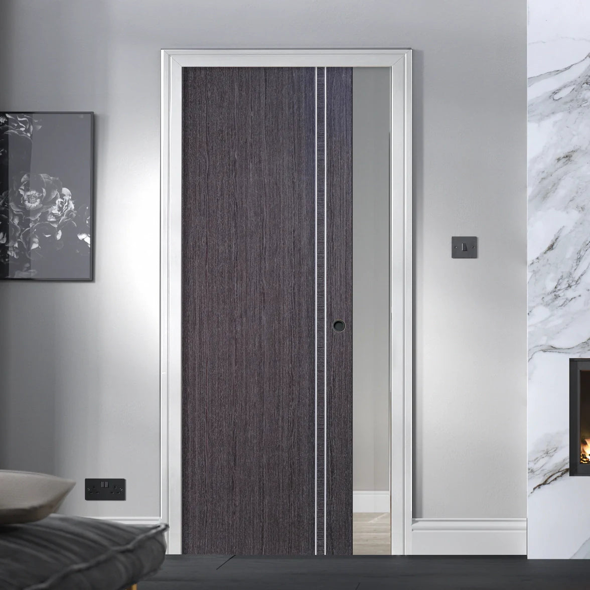 Grey Pocket Door Sets