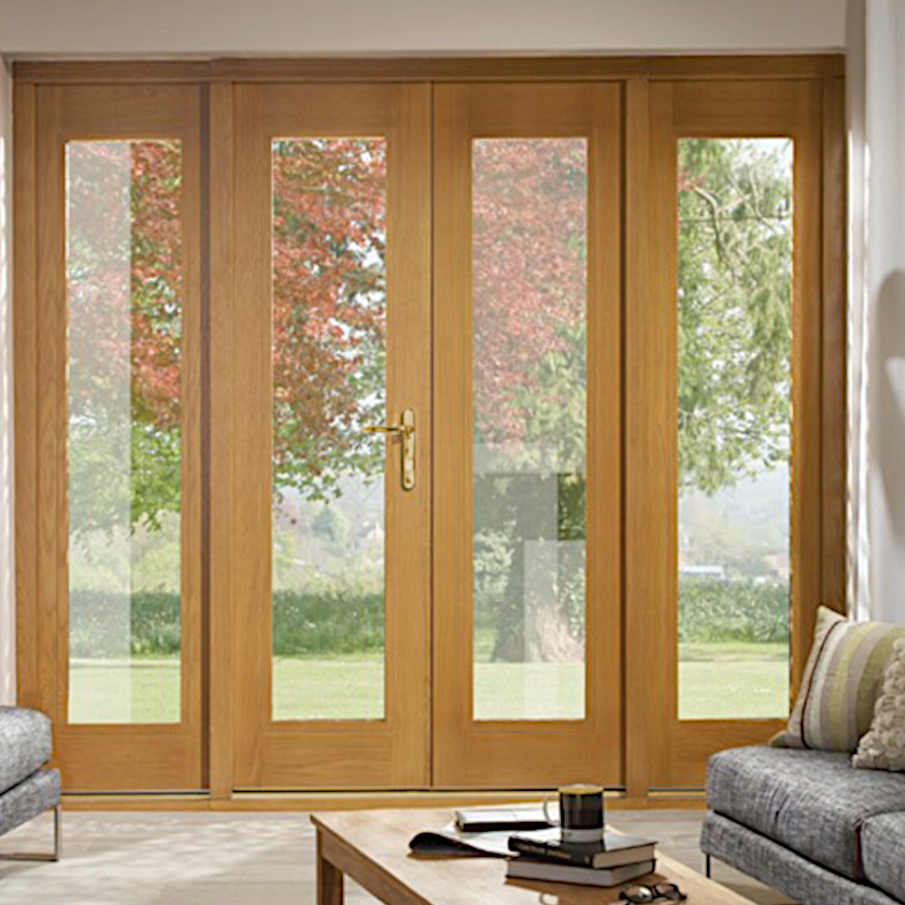 External Wooden French Doors with Side Panels