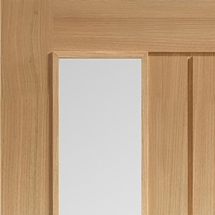 Mexicano Oak Clear Glazed Fully Finished Door Pair – Emerald Doors