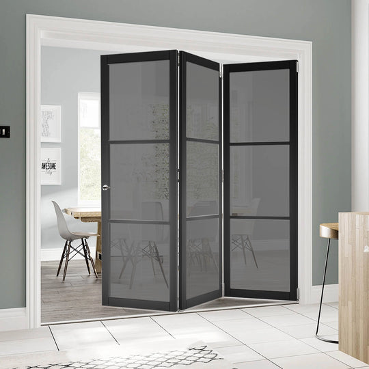 3L Black Tinted Glazed Industrial Style Room Divider