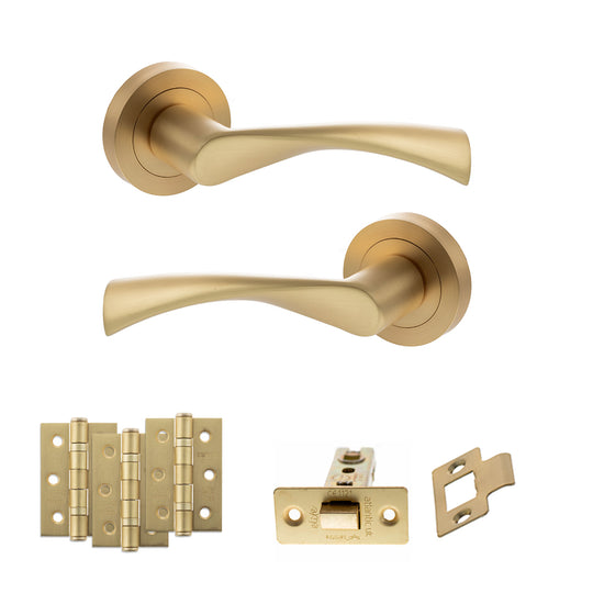 Colorado Door Handle Pack Satin Brass