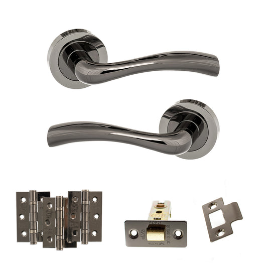 Texas Door Handle Pack Black Nickel