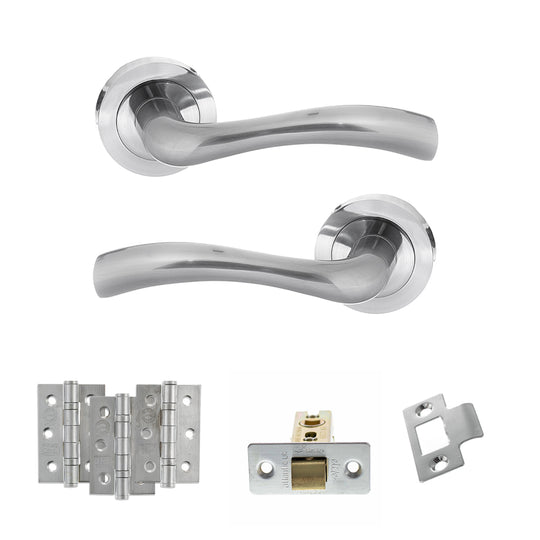 Texas Door Handle Pack Satin Chrome