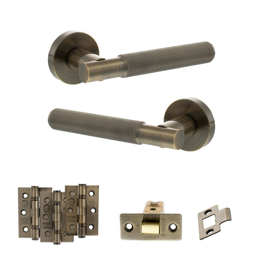 Rosarno Door Handle Pack Antique Brass