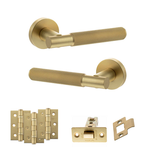 Rosarno Door Handle Pack Satin Brass