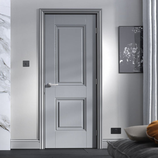 GREY ARNHEM 2 PANEL FIRE DOOR