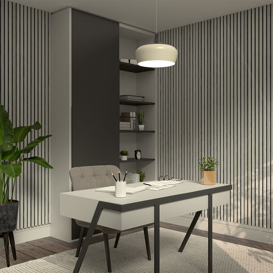 Light Grey Acoustic Slat Wall Panelling