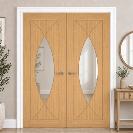 Amalfi Oak Clear Glazed Door Pair