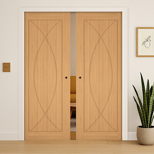 Amalfi Oak Double Pocket Door Set