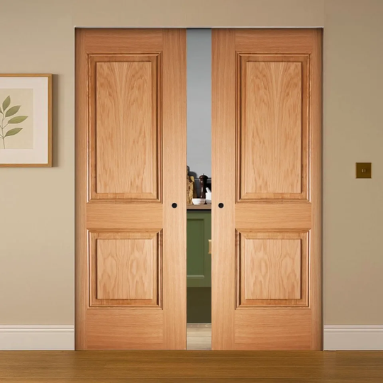 Arnhem Oak Double Flush Pocket Door Set
