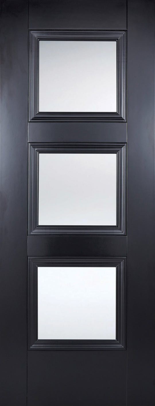 AMSTERDAM 3L GLAZED BLACK INTERNAL DOOR