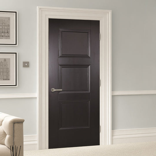 Amsterdam 3 Panel Black Fire Door