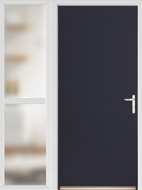 Anthracite Tongue and Groove External Fire Door Set with Sidelight