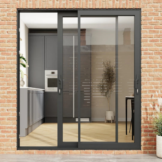 6ft Grey Aluminium Sliding Doors