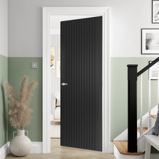 Aria Black Fluted Internal Door