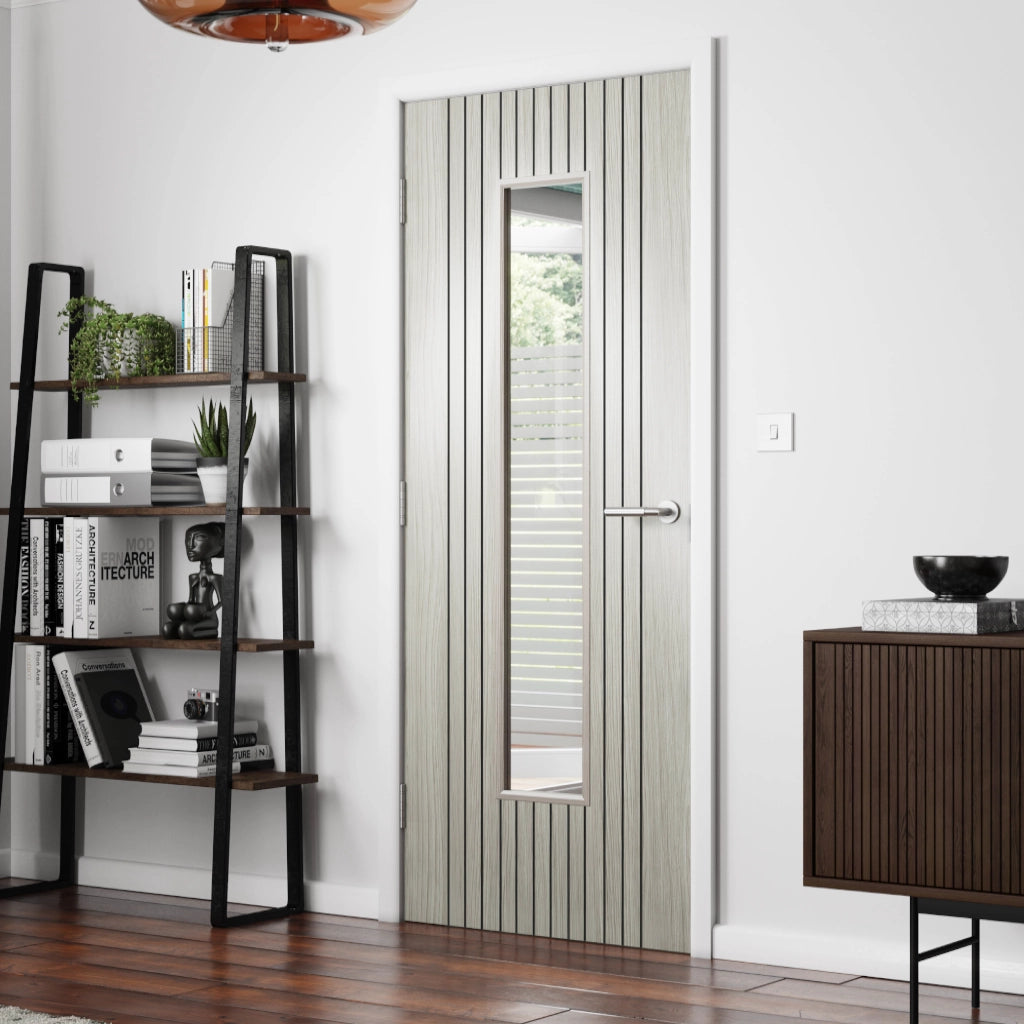 Aria Grey Clear Glazed Internal Fluted Door – Emerald Doors