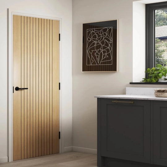 Aria Oak Fluted Fire Door