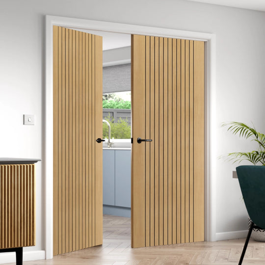 Aria Oak Fluted Internal Door Pair