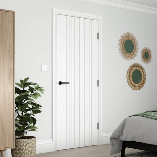 Aria White Fluted Fire Door