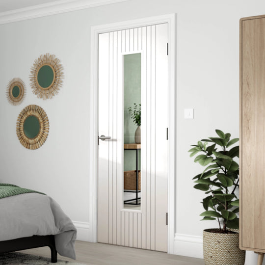 Aria White Clear Glazed Internal Fluted Door