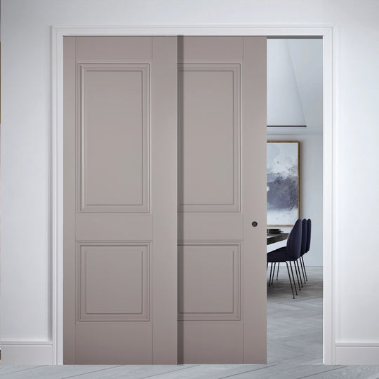 Arnhem 2 Panel Grey Telescopic Pocket Door System