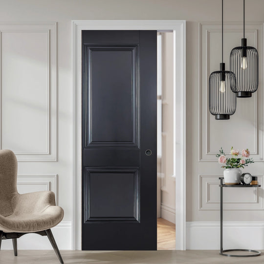 Arnhem Black Pocket Door Set