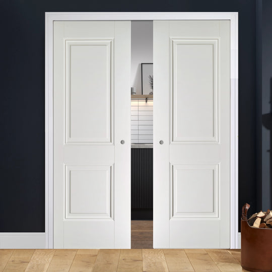 Arnhem White 2P Double Pocket Door Set