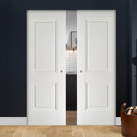 Arnhem White Double Flush Pocket Door Set