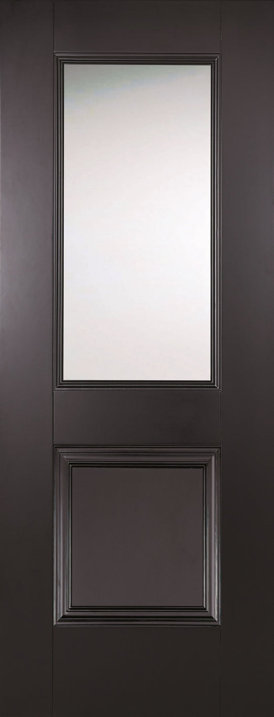 Arnhem Black 1L 1P Clear Glazed Internal Door