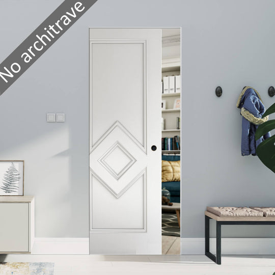 Ascot White Flush Pocket Door Set