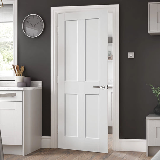 Ashford White Moulded Smooth Fire Door