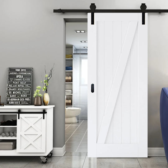 Barn White Face Mounted Sliding Door Set