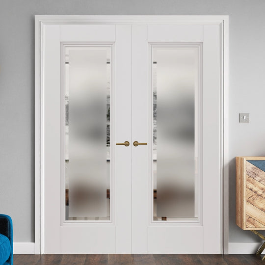 Belton Obscure Glazed Internal Door Pair with Decorative Beading