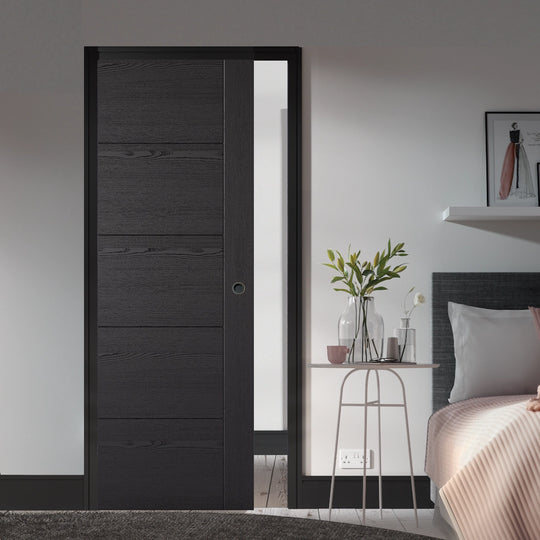 Black Ash Vancouver Laminate Pocket Door Set