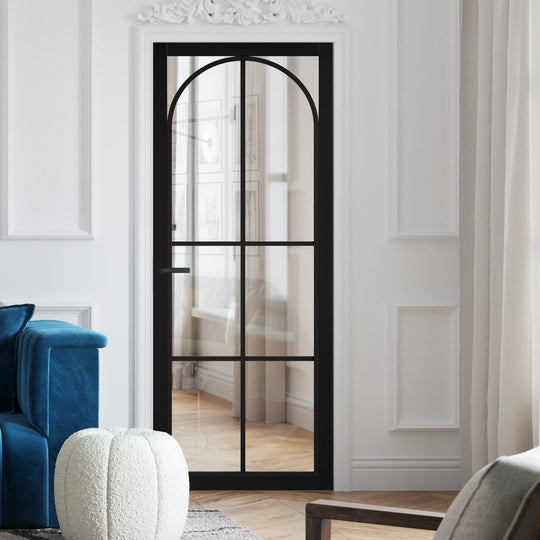 Black Astoria Clear Glazed Internal Door