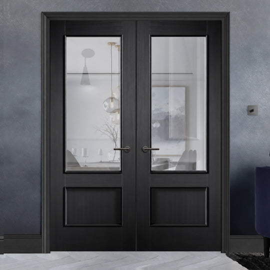 Black Charcoal Murcia Clear Glazed Door Pair