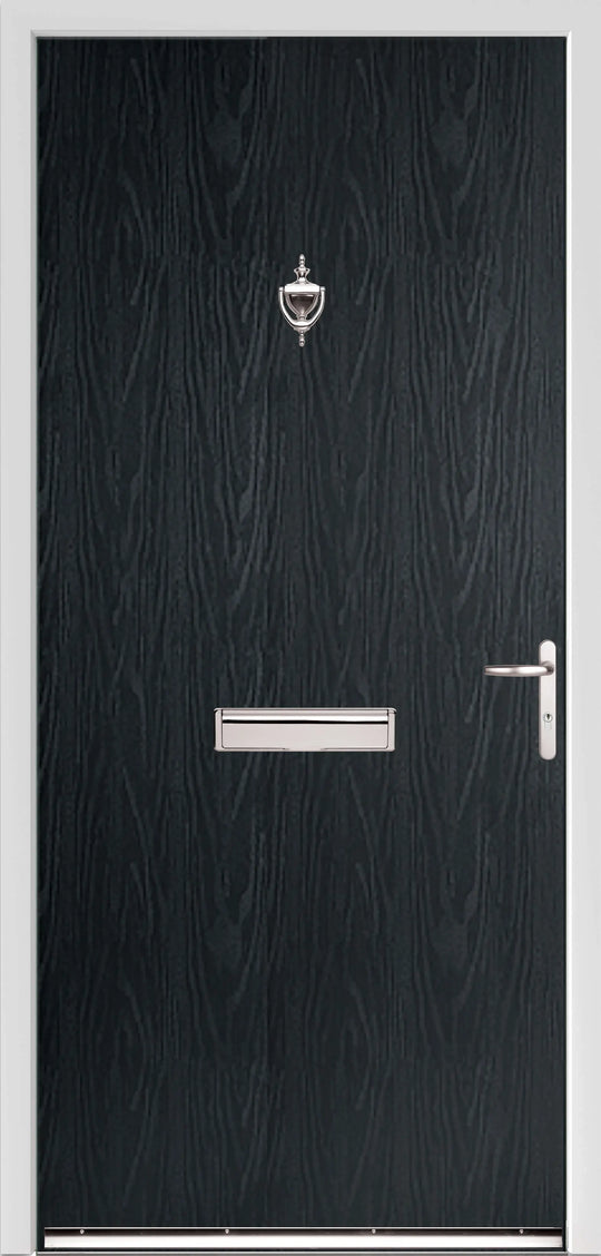 Black Modern Flush External Fire Door Set
