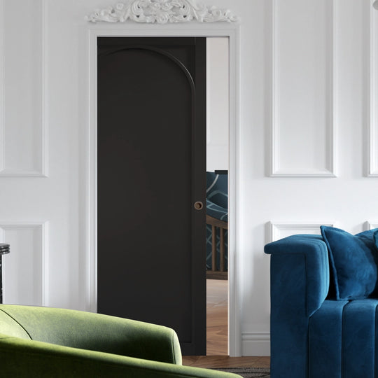 Melrose Black Arched Pocket Door System