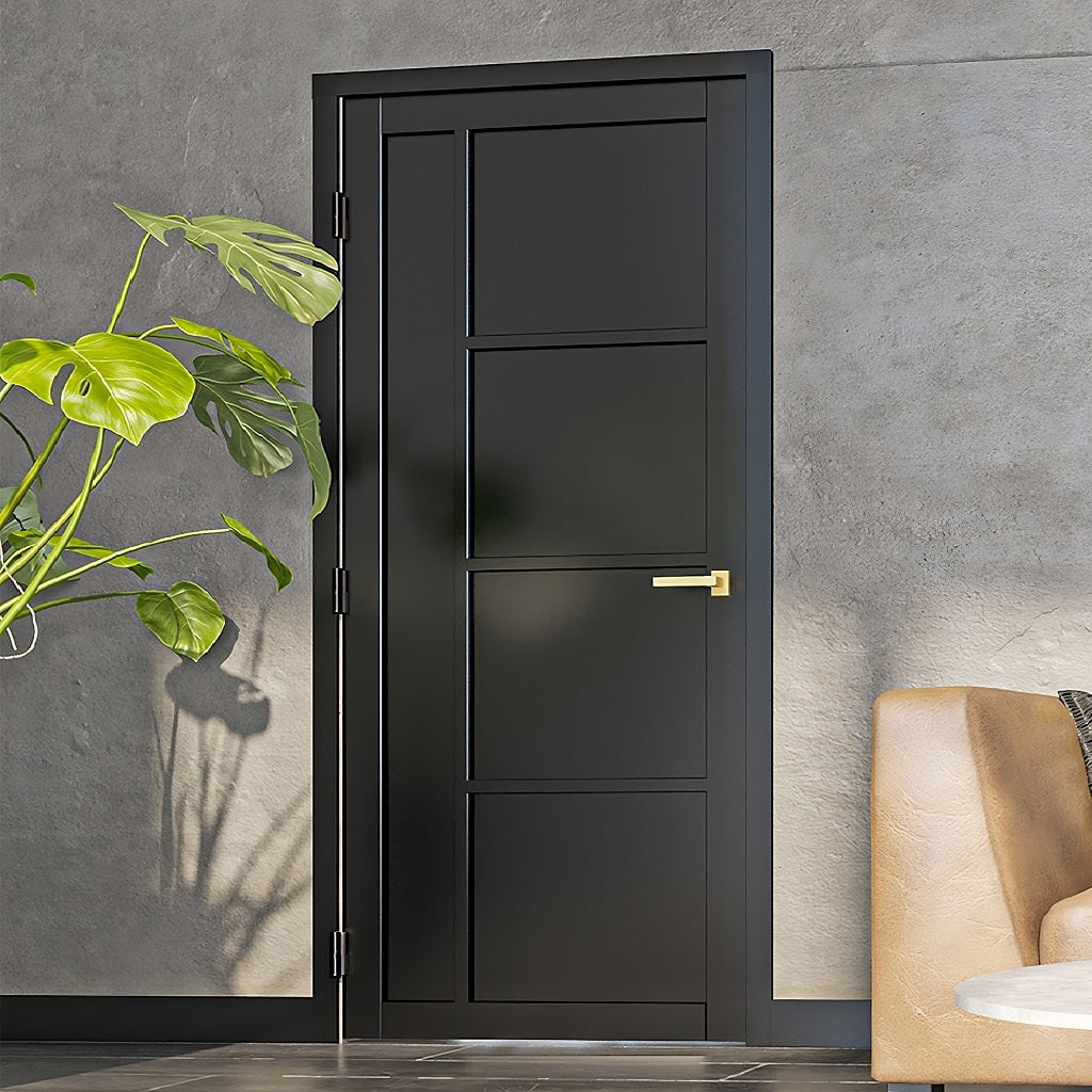 Black Enova Custom Made Industrial Style Door – Emerald Doors