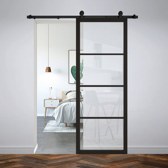 Soho Glazed Sliding Door with Sliding Door Track